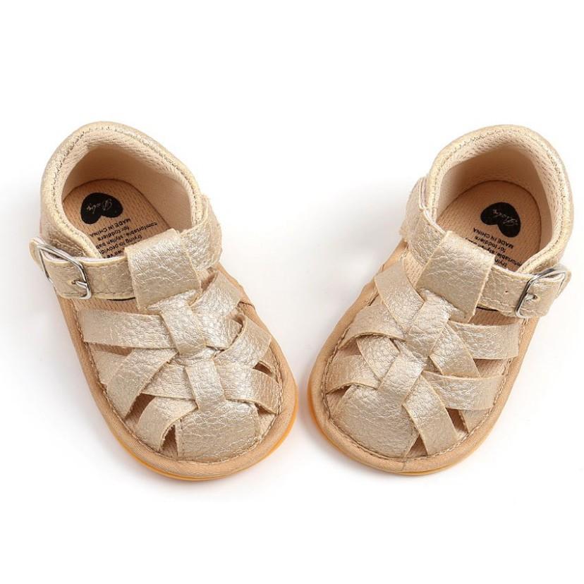 Giày sandal tập đi cho bé đế cao su chống trơn trượt chất da mềm cực chất cho bé