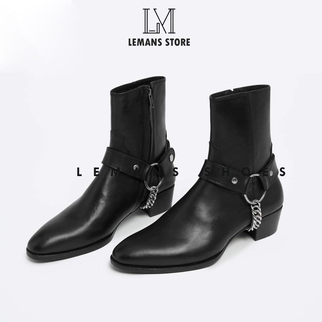 Dây đai xích trang trí giày Zip Boots, Chelsea boots thành Phong cách 4 Harness Boot. Mua giày tặng dây đai CLI01 LEMANS