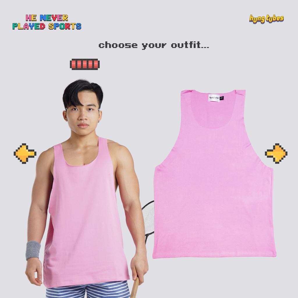 Áo ba lỗ cộc tay cá tính nam nữ chất cotton 100% màu tím Hung Tubes