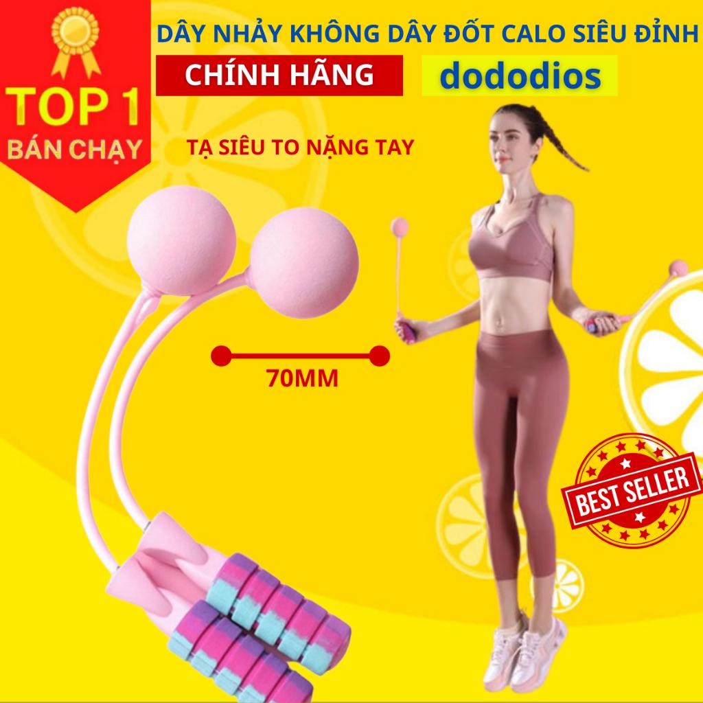 Dây nhảy thể dục giảm cân ko dây kèm 2 tạ lớn bóng to không tiếng ồn - Chính Hãng dododios