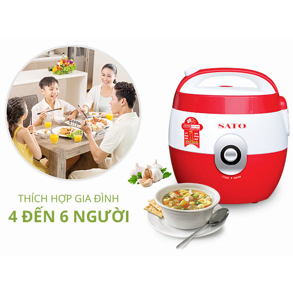 Nồi cơm điện SATO S18-88C(Đ) 1.8 lít (Màu đỏ) - Hàng chính hãng