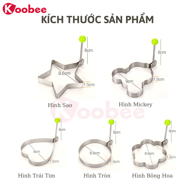 Khuôn tráng inox tạo hình trứng tráng và làm bánh an toàn cho bé KOOBEE (AD02)