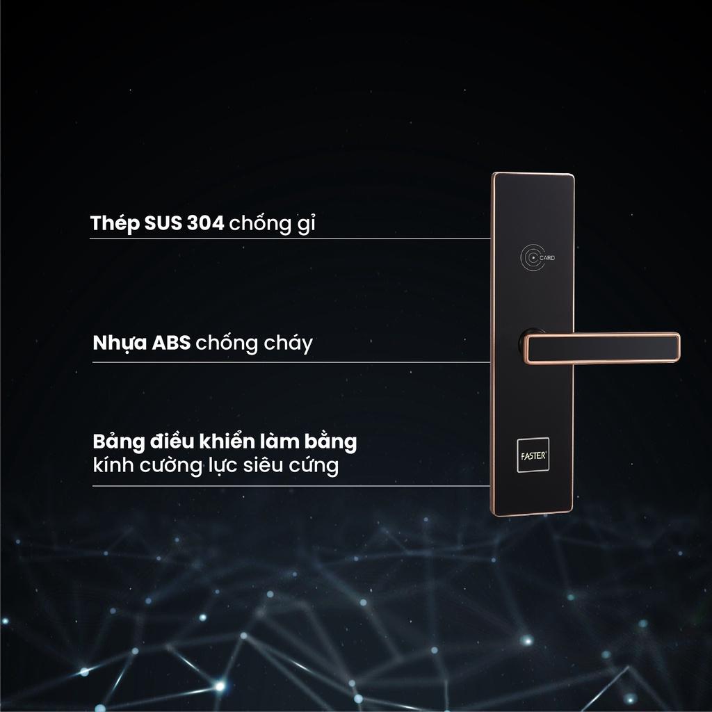 Khóa thông minh Tích hợp Đầu Đọc Thẻ HFS6080 GL FASTER mở bằng thẻ từ, mật mã an toàn cho hộ gia đình