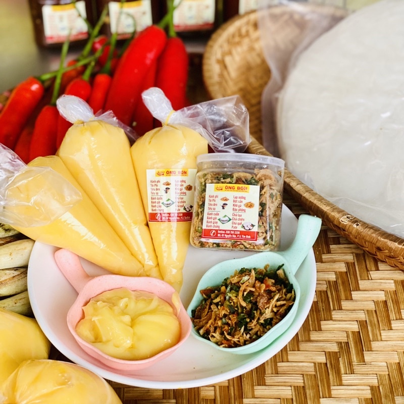 Combo Bơ Vàng Vs Muối Tôm Hành Phi - Tặng 70g Bánh Tráng Tôm Phơi Sương