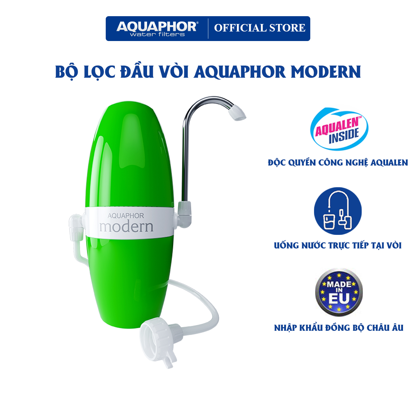 Bộ lọc đầu vòi Aquaphor MODERN Xanh - Hàng Chính Hãng