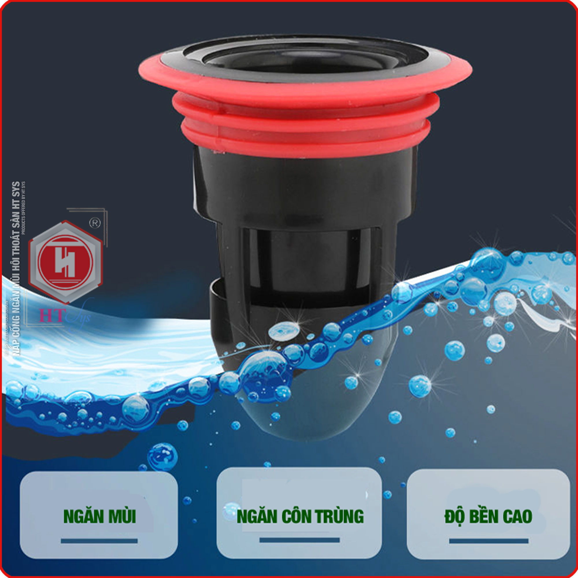 Phụ kiện ngăn mùi cống thoát nước nhà tắm - HT SYS - Ngăn mùi hôi - Ngăn nước trào ngược - Ngăn côn trùng xâm nhập