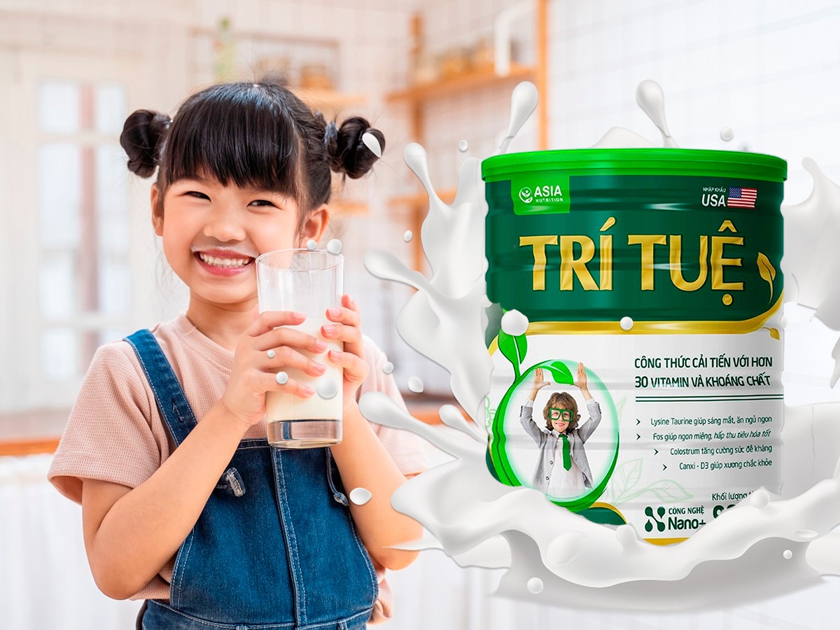 Sữa bột Asia Nutrition Trí Tuệ 900g nguyên liệu nhập khẩu USA tác dụng tăng cường sức khỏe toàn diện