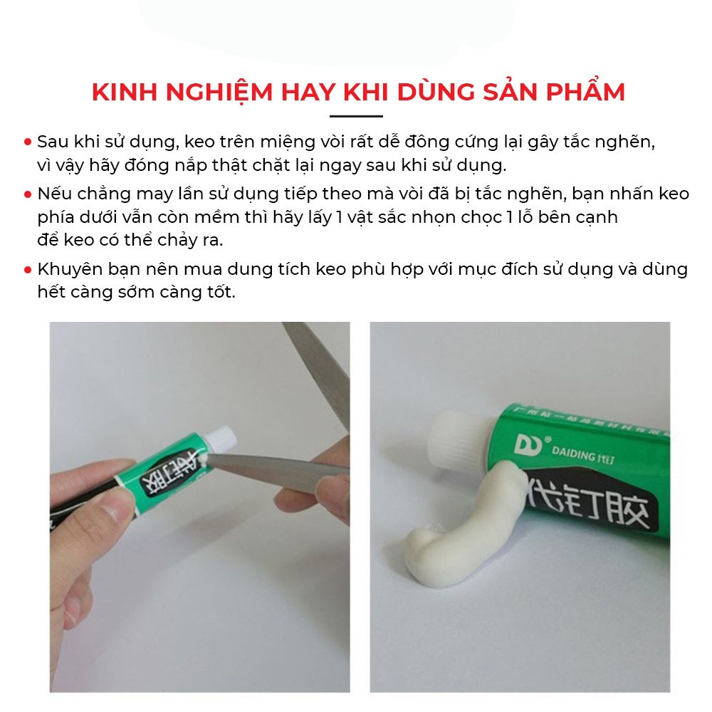 Keo Siêu Dính Nhật Bản No More Nail, Keo Dán Đa Năng Xanh Đen Siêu Chắc Chắn Tuýp Inox Lớn Dán Mọi Bề Mặt - Hàng Chính Hãng