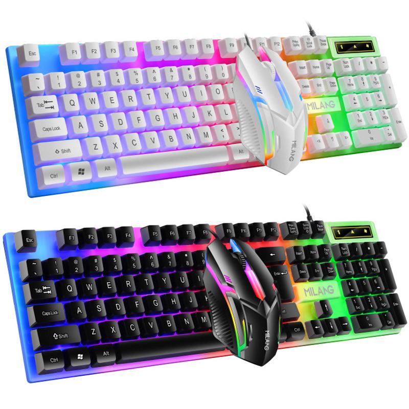 Chuột Bàn Phím Backlit Chuột Và Bàn Phím Chống Nước Dạ Quang Chuột Bàn Phím Punk Combo Bàn Phím Và Chuột Cho Máy Tính Game Thủ