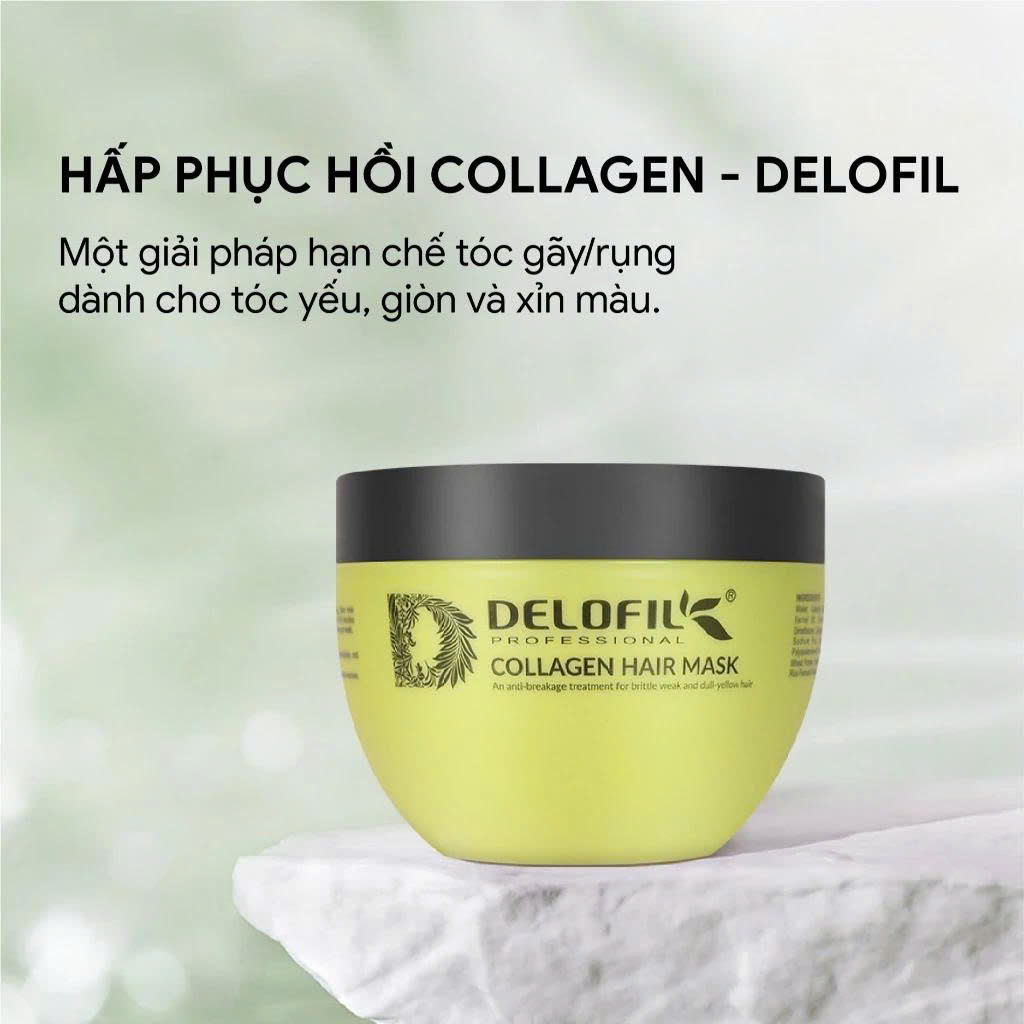 Kem Hấp Ủ Tóc Delofil Collagen Dưỡng Phục Hồi Hư Tổn, Mềm Mượt Chuẩn Salon 250ml