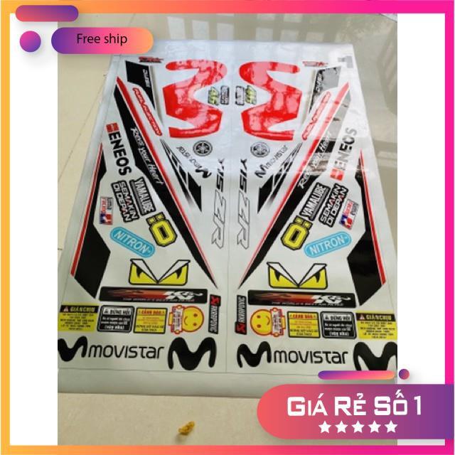 Tem rời dành cho xe Exicter 150 Movistar đỏ dán xe trắng chất liệu Candy cao cấp