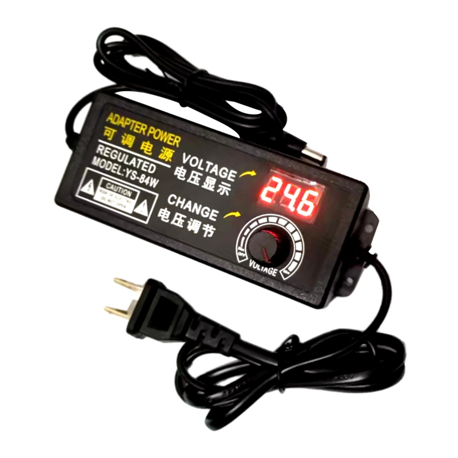 Power Supply Adapter Voltage Power Adapter Adjustable Overvoltage 3V~24V for DC Desk Lamps Circuit Power Supply Testing Motors DC Fans