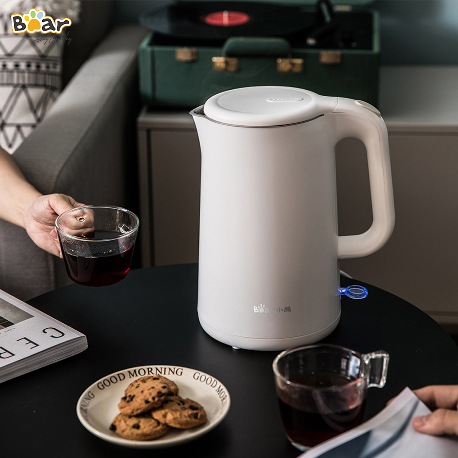 [Hàng Chính Hãng]Bình đun nước siêu tốc Bear ZDH-B15T1 1.5L công suất 1500W, lõi ấm Inox 304 cao cấp, chống cháy cạn, chống cháy khi quá nhiệt, ngắt điện tự động khi sôi, phù hợp sử dụng trong gia đình, văn phòng nhỏ