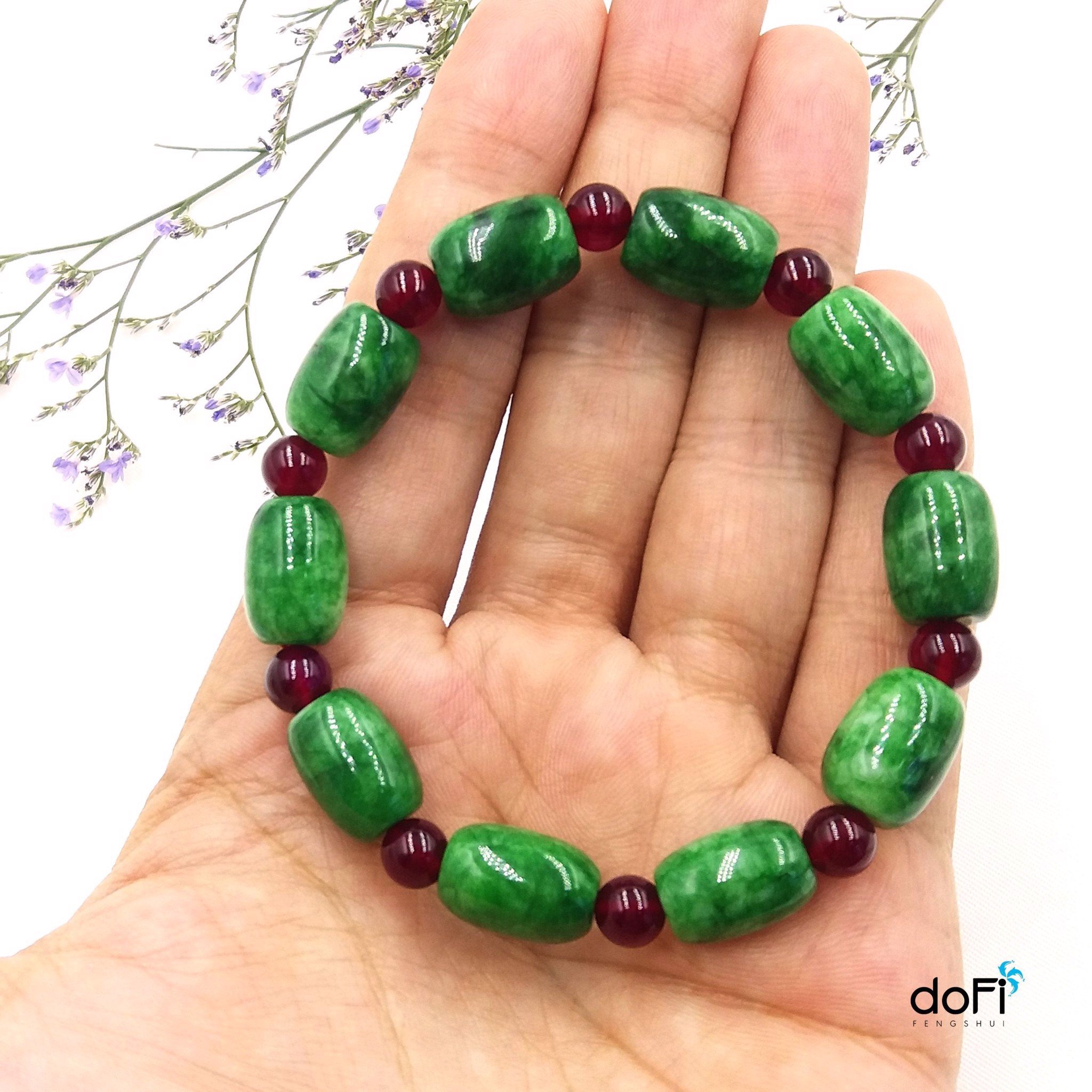 VÒNG LU THỐNG CẨM THẠCH PHỐI GARNET 8LI