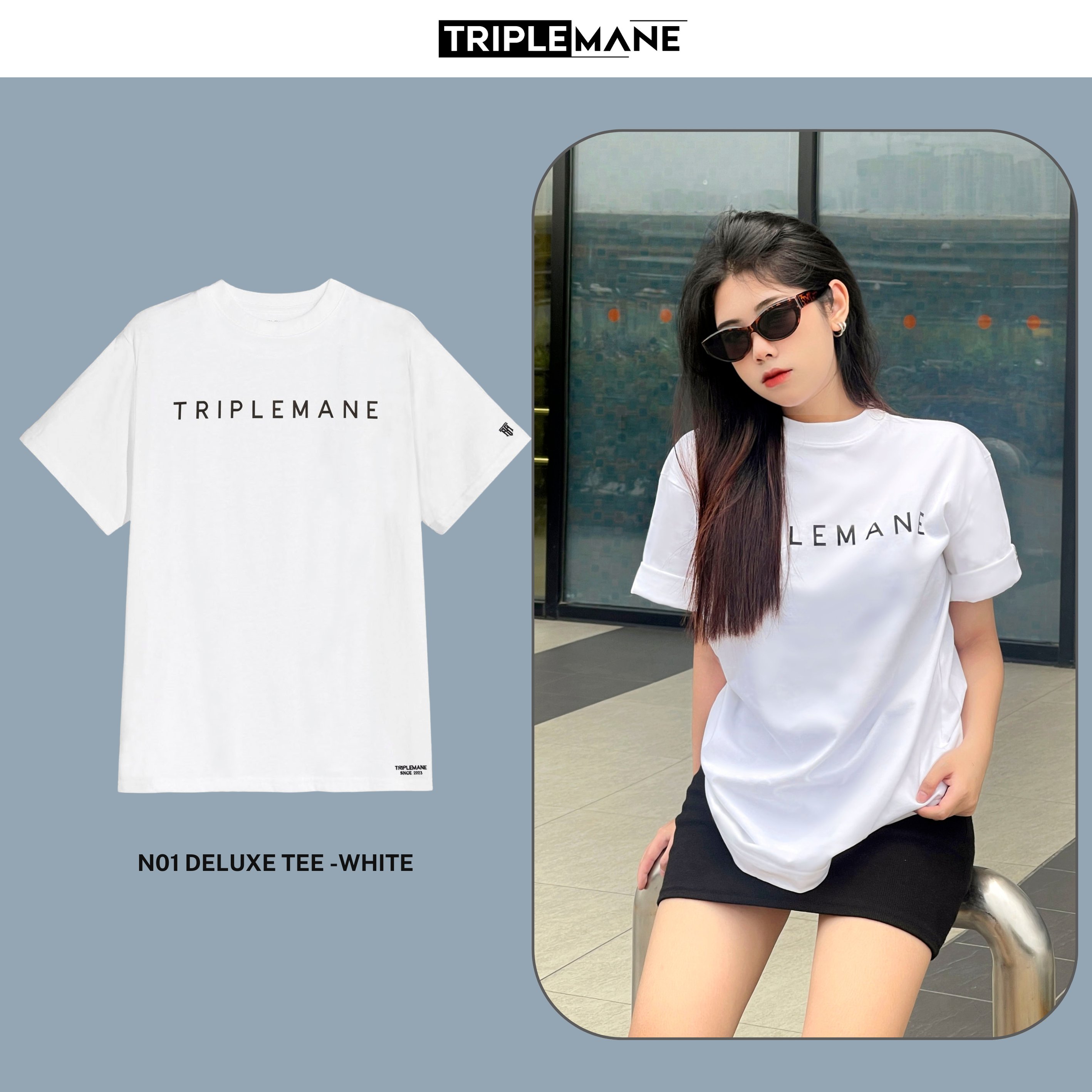 Áo thun cộc tay nam nữ Unisex NO1 Deluxe Tee - White- vải 100% Cotton Premium thoáng mát không bai xù, co giãn 2 chiều, định lượng lên đến 260gsm