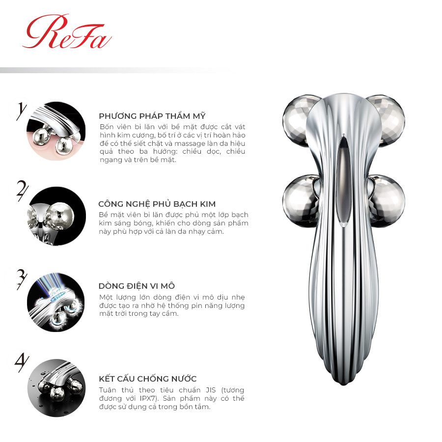 Cây lăn 360 độ săn chắc da ReFa 4 CARAT RAY