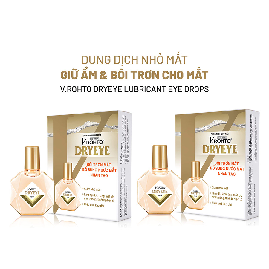 Combo 2 Dung dịch nhỏ mắt bổ sung nước mắt nhân tạo V.Rohto Dry Eye 13ml