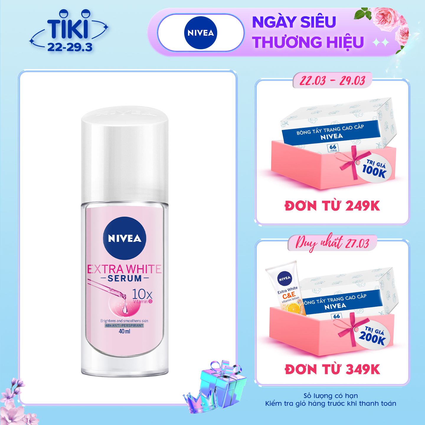 Lăn Ngăn Mùi NIVEA Serum Trắng Mịn (40ml) - 80023