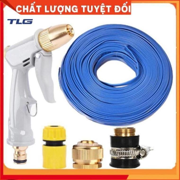 Bộ dây vòi xịt nước tưới cây rửa xe,tăng áp 3 lần, loại 3-5m (cút nhựa nối đồng nhựa) 206846