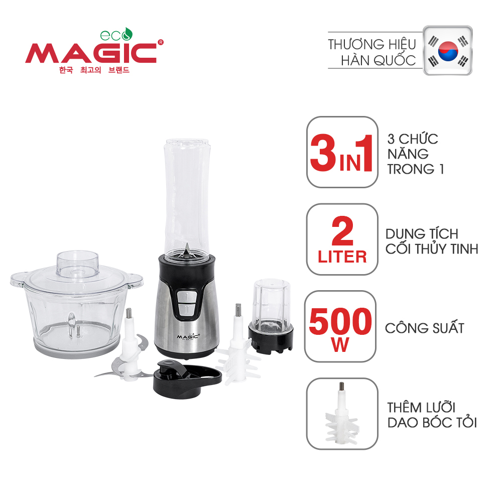 Máy xay thực phẩm đa năng 3in1 Magic Eco AC-17 2L - Hàng chính hãng