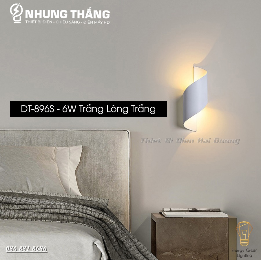 Đèn Tường Cong 2 Đầu Phát Sáng DT-896s Ánh Sáng Vàng - Led Siêu Sáng 10w - Có Video - Chống Nước