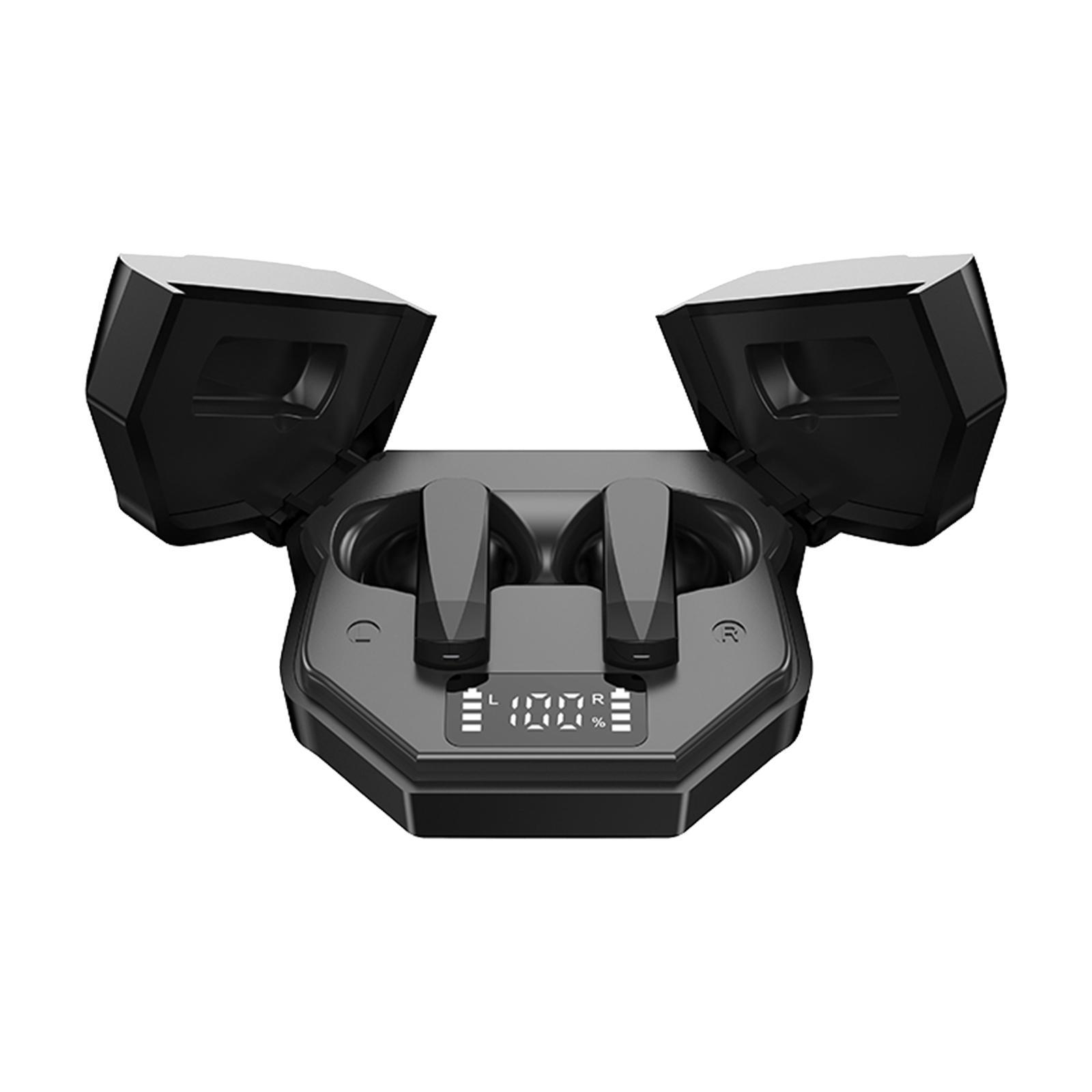Bluetooth 5.2 Earbuds Earphone Built in Mic Headset Gaming Phones Black
