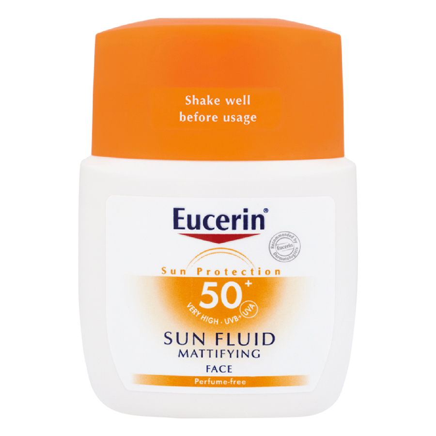 Bộ Kem Chống Nắng Eucerin Sun Fluid SPF 50+ (50ml) Và Xịt Khoáng Chống Lão Hóa Eucerin Aquaporin Active (150ml)