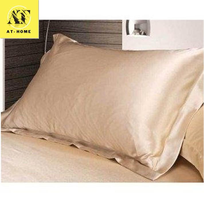 Bộ 5 Món Chăn Trần Bông Ga Gối Phi Lụa Thương hiệu Lan Pham Bedding Mát Mịn - Màu Vàng Kem