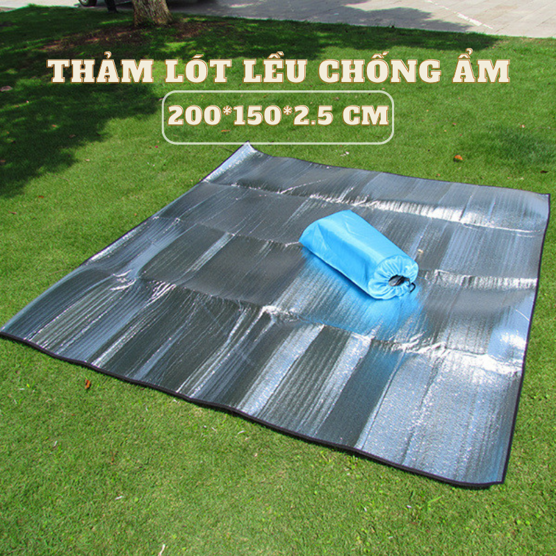 Thảm lót lều cắm trại chống ẩm, kích thước 200*150*2.5 cm, tặng kèm túi đựng thảm