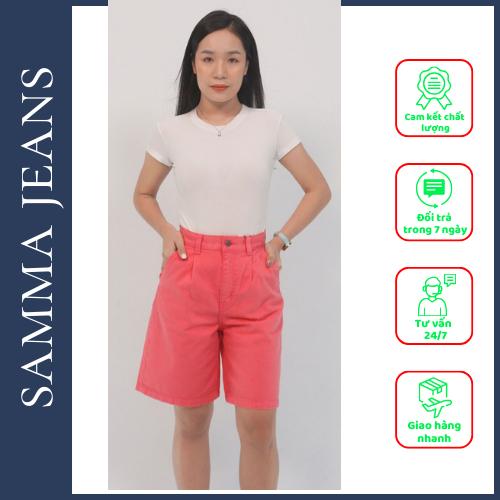 Quần short nữ ngang đùi S06, Quần SOOC khaki nữ cao cấp , Vải Dày dặn giữ form - thương hiệu Samma Jeans