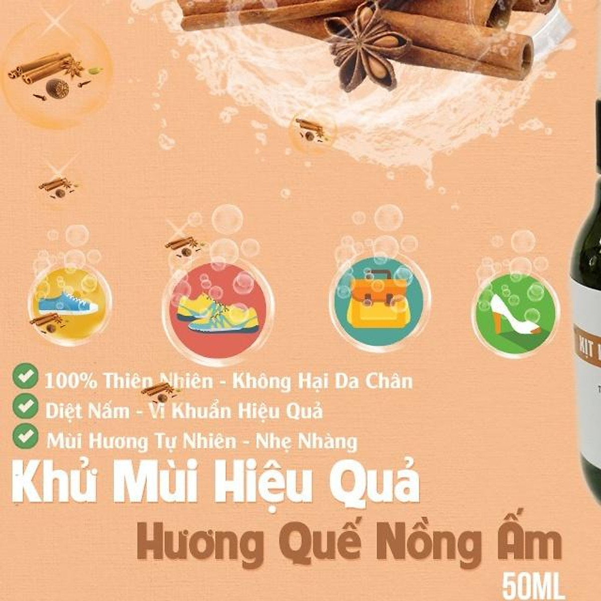 Xịt Khử Mùi Hôi Chân Và Giày chai 50ml khử mùi hôi nhanh chóng, giúp ngăn ngừa hôi chân và giày