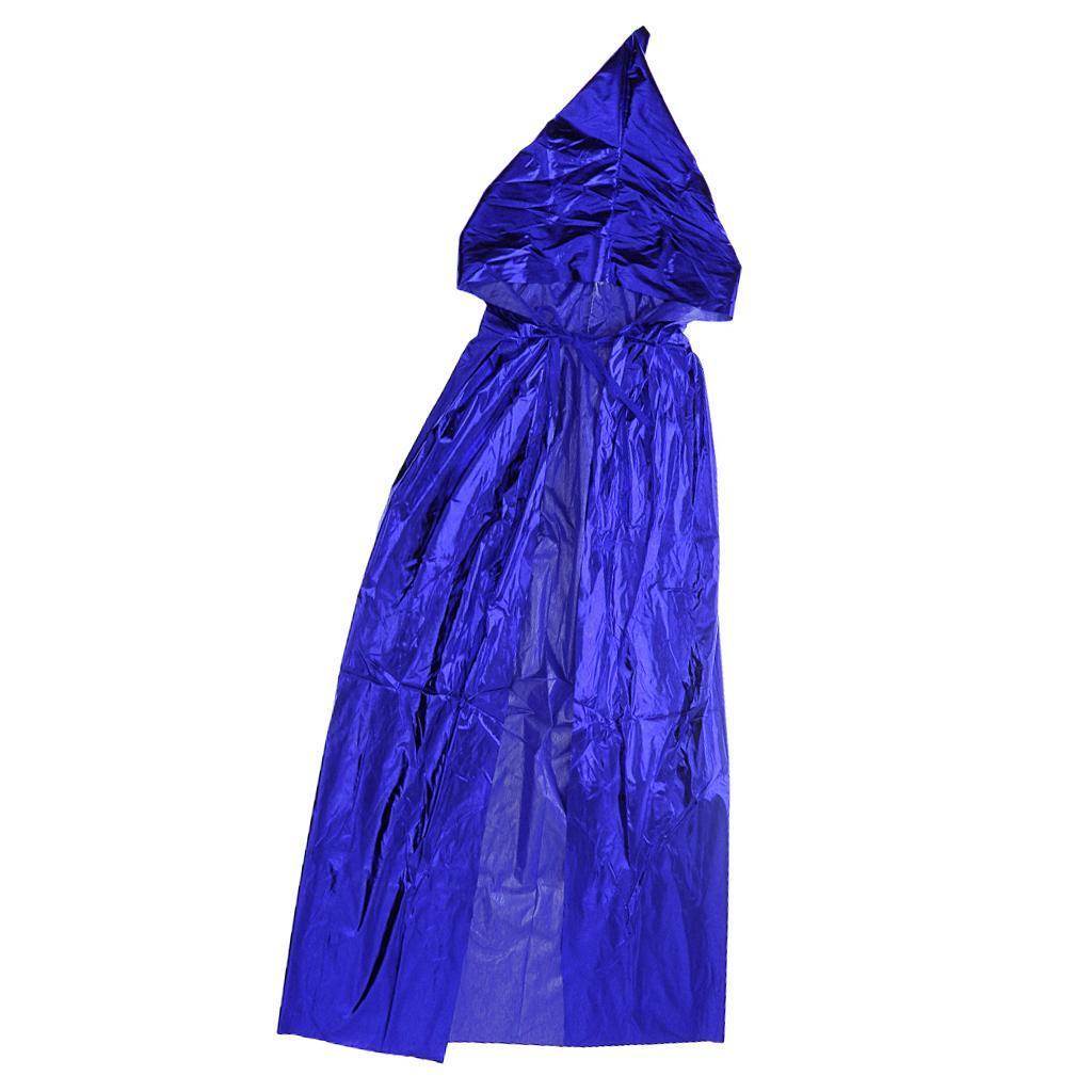 Adults Metallic Hooded Cape Cloak Robe Halloween Gothic Witch Costume