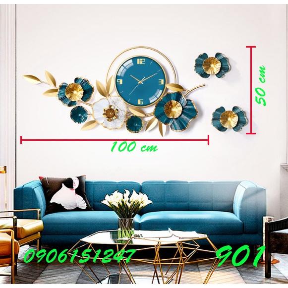 Đồng hồ treo tường trang trí decor 901 kích thước 100 x 50 cm