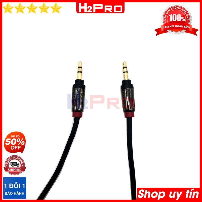 Dây 2 đầu 3.5  Mỹ H2Pro cao cấp đầu jack mạ vàng 24k dài 2m, dây cáp 2 đầu 3.5 mm nối âm thanh loa