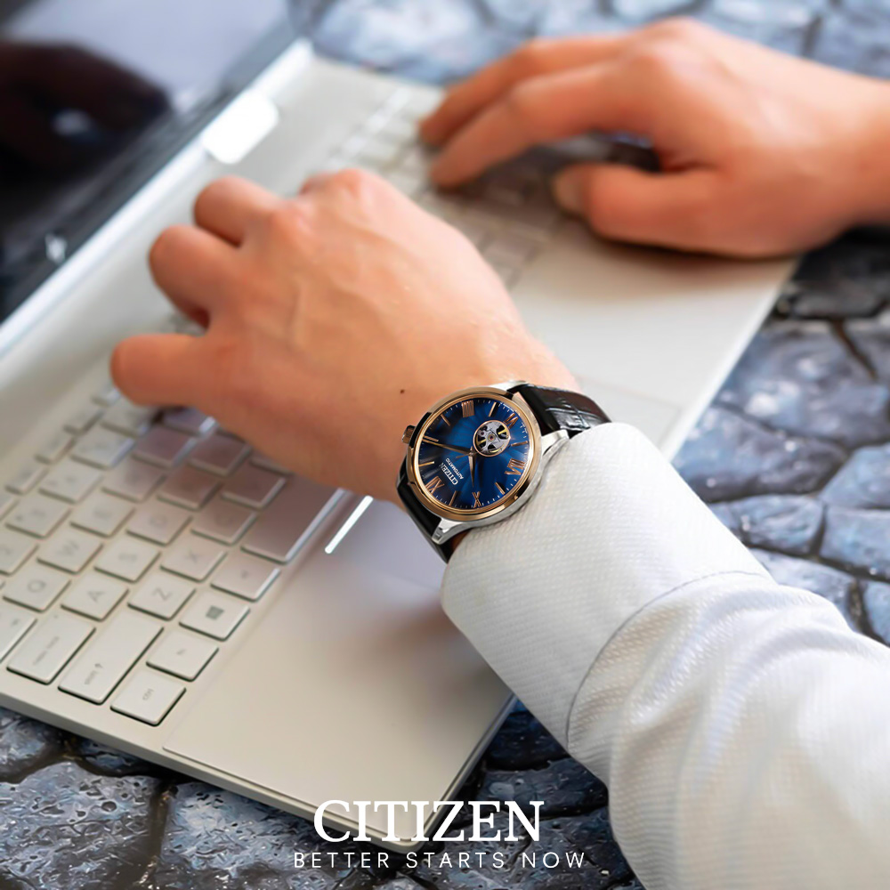 Đồng Hồ Nam Citizen Dây Da Máy Cơ-Automatic NH9136-02L - Mặt Xanh (Sapphire)