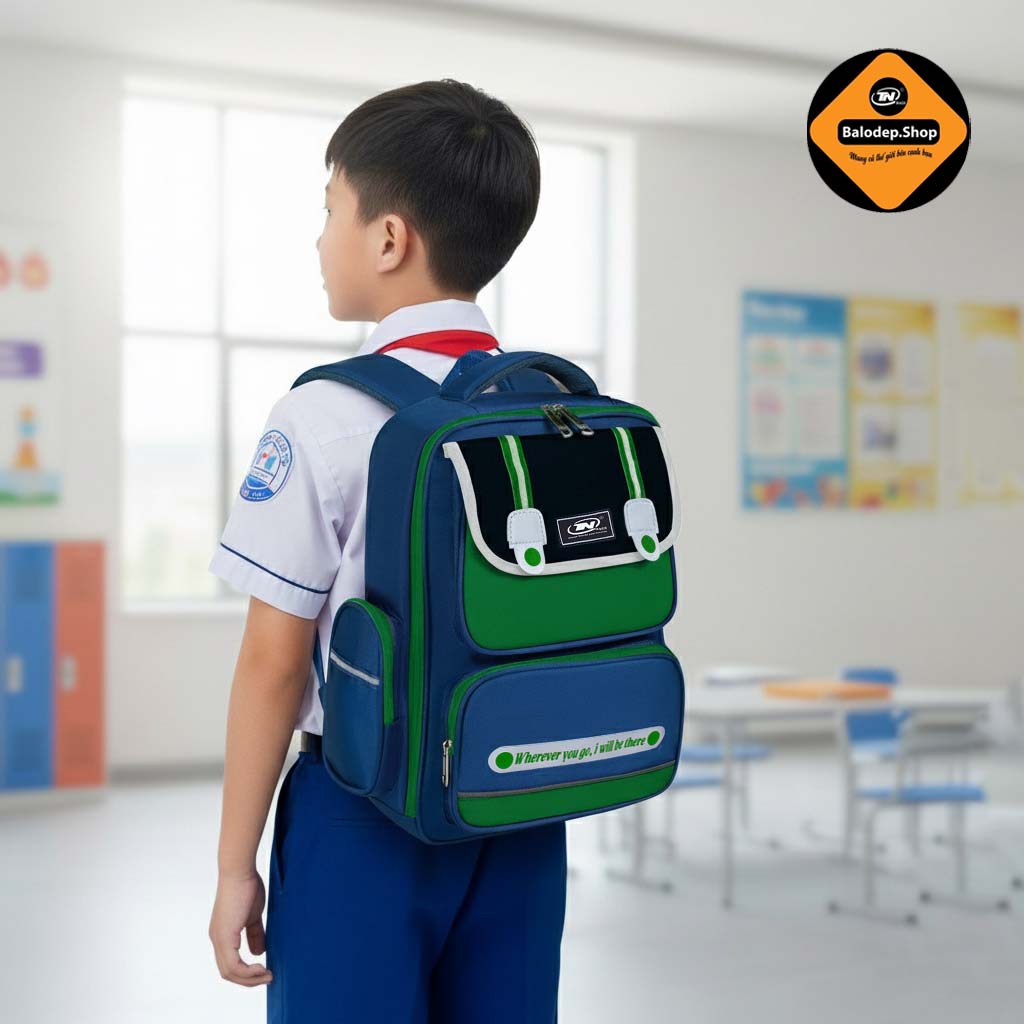 Balo Học Sinh Chống Gù TNBags Smart Green TN.B3111, Ngăn Mở 180 Độ, Thiết Kế Hiện Đại, Màu Xanh Năng Động!