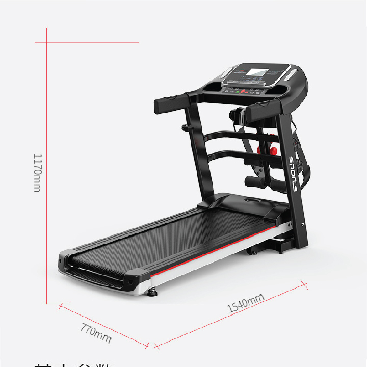 Máy chạy bộ điện đa năng 14km/h tải trọng 110kg kèm máy đánh mỡ bụng, Máy chạy bộ gấp gọn tại nhà