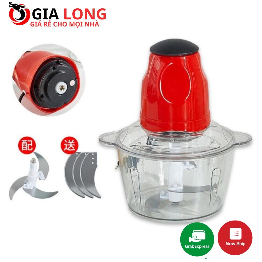 Máy Xay Thịt Cối Nhựa Trong Suốt 2L Công Suất 200W - Cối Xay Đa Năng 4 Lưỡi, Xay Thực Phẩm, Sinh Tố, Rau Củ Quả