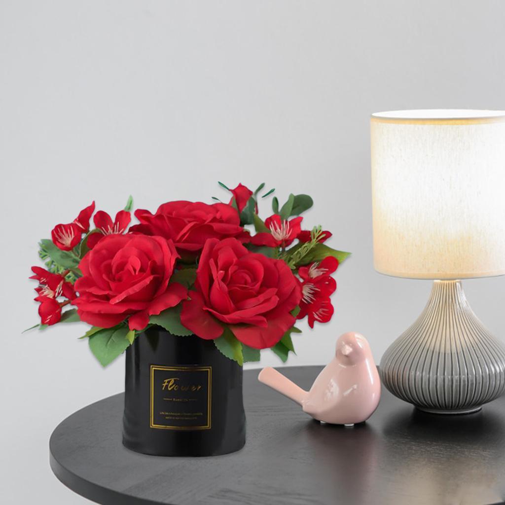 Faux Fake Artificial Flower Plant Decorative Pot Vase Garden Decor