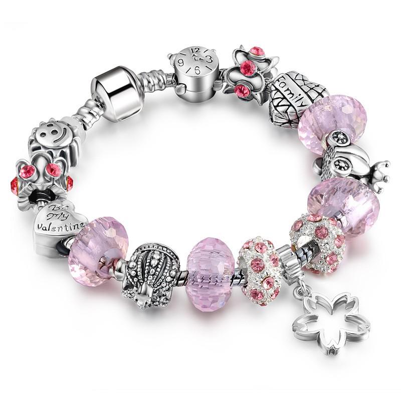 Vòng tay charm hoa 5 cánh cực xinh