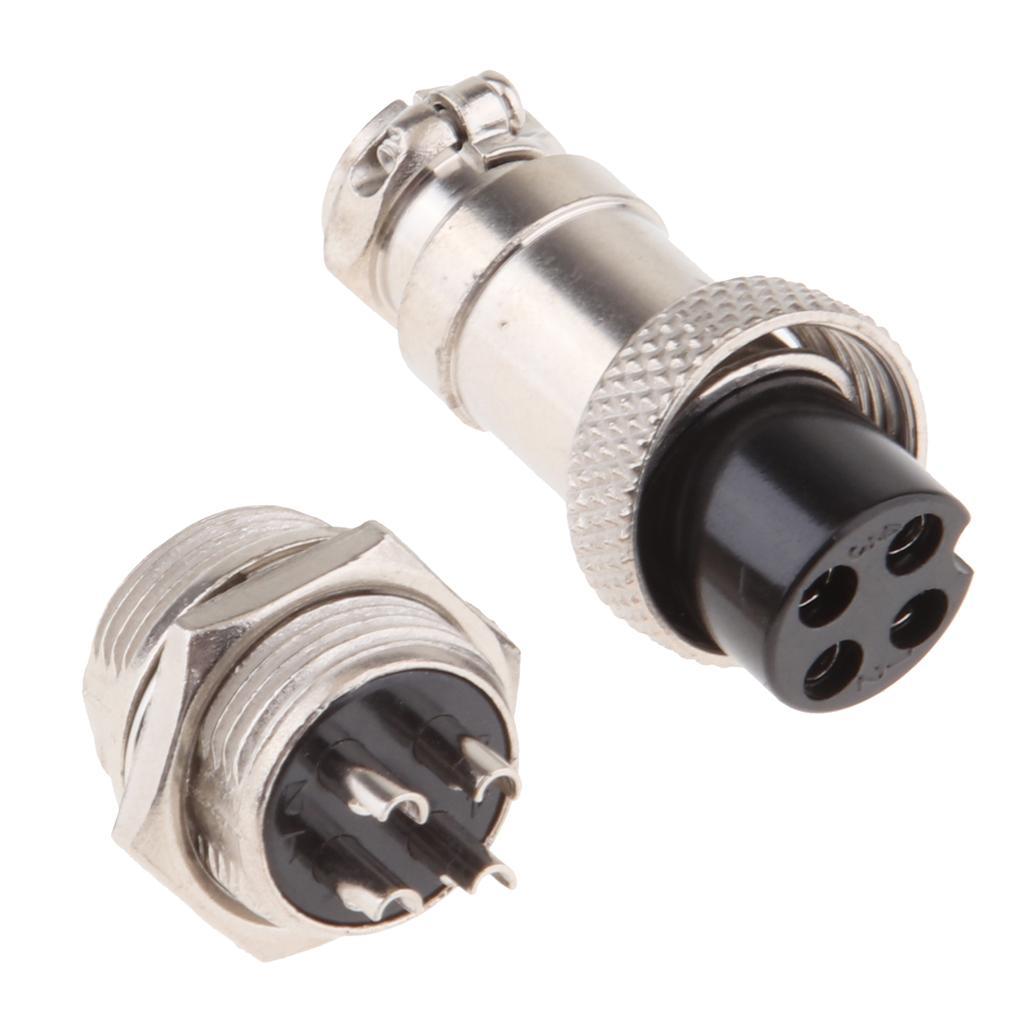 GX16 4Pin Waterproof Male Female Panel Metal Aviation Wire Connector