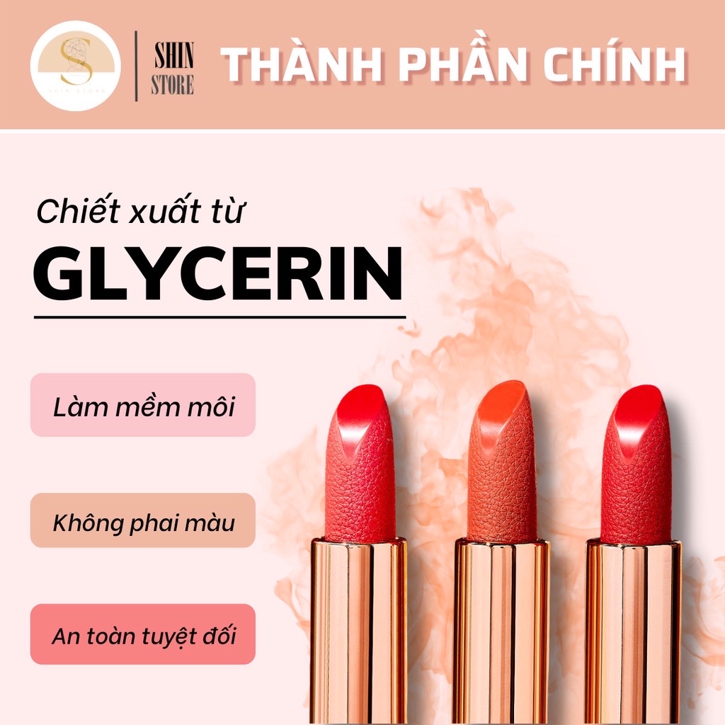 Son túi xách Gồm 3 màu son và 1 son dưỡng kèm hộp làm quà tặng bạn gái sinh nhật valentine , giáng sinh , chống thấm nước , không chì an toàn làm mềm môi