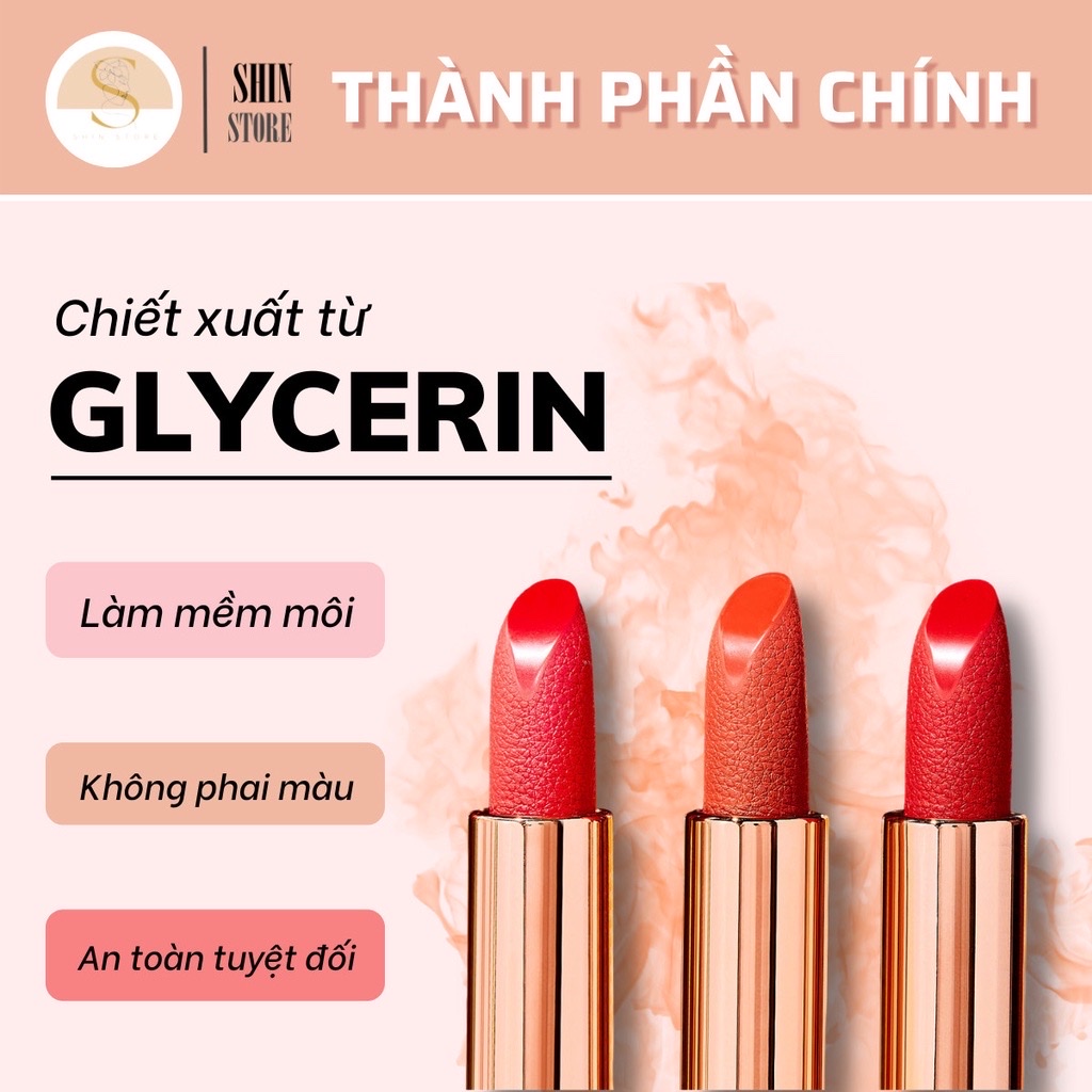 Son túi xách Gồm 3 màu son và 1 son dưỡng kèm hộp làm quà tặng bạn gái sinh nhật valentine , giáng sinh  , chống thấm nước , không chì an toàn làm mềm môi