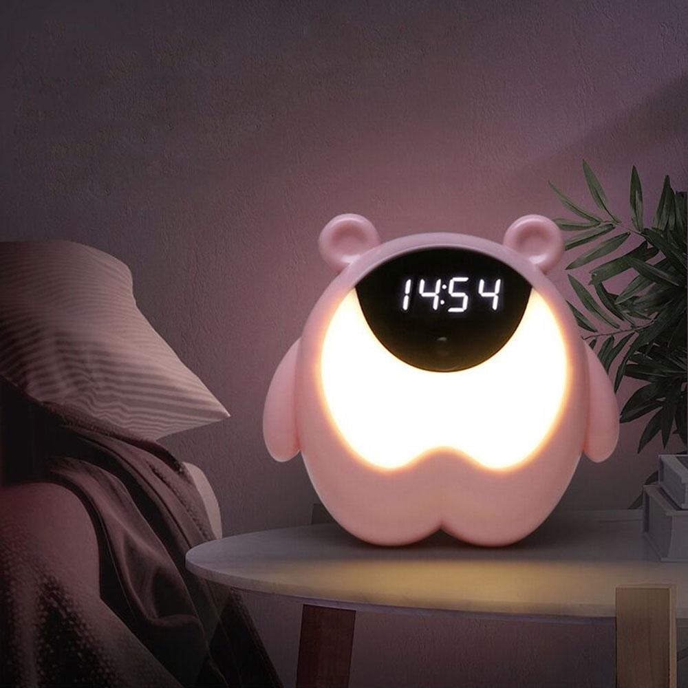 Đồng Hồ Báo Thức Điện Tử Màn Hình Led ánh sáng 7 màu tự động thay đổi, thiết kế hình con vật dễ thương