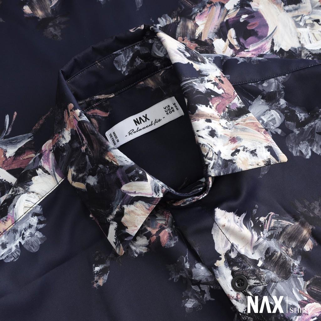 [NAX31] Áo sơ mi họa tiết cho nam tay ngắn, form Relaxed fit, lụa Ý không nhăn - Design by NAX
