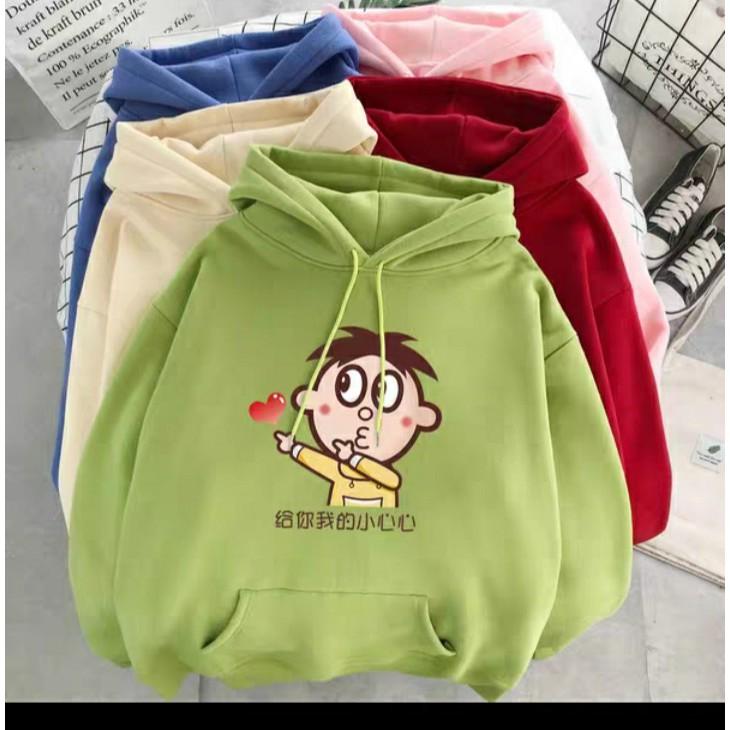 Áo hoodie cậu bé bắn tim chất nỉ bông dày siêu ấm 59