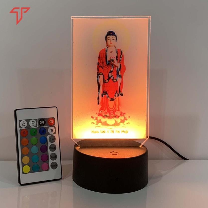 Đèn Led hình phật, hình phật mica led 3D, tranh phật để bàn, thờ xe ô tô xe tải, quà tặng phật giáo