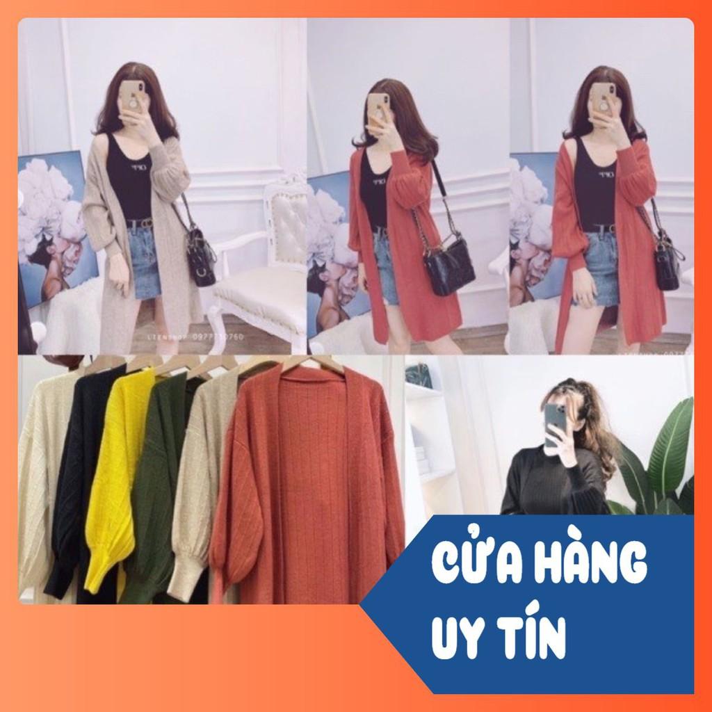 ÁO LEN CADIGAN TAY BỒNG 3 MÀU CHO NỮ