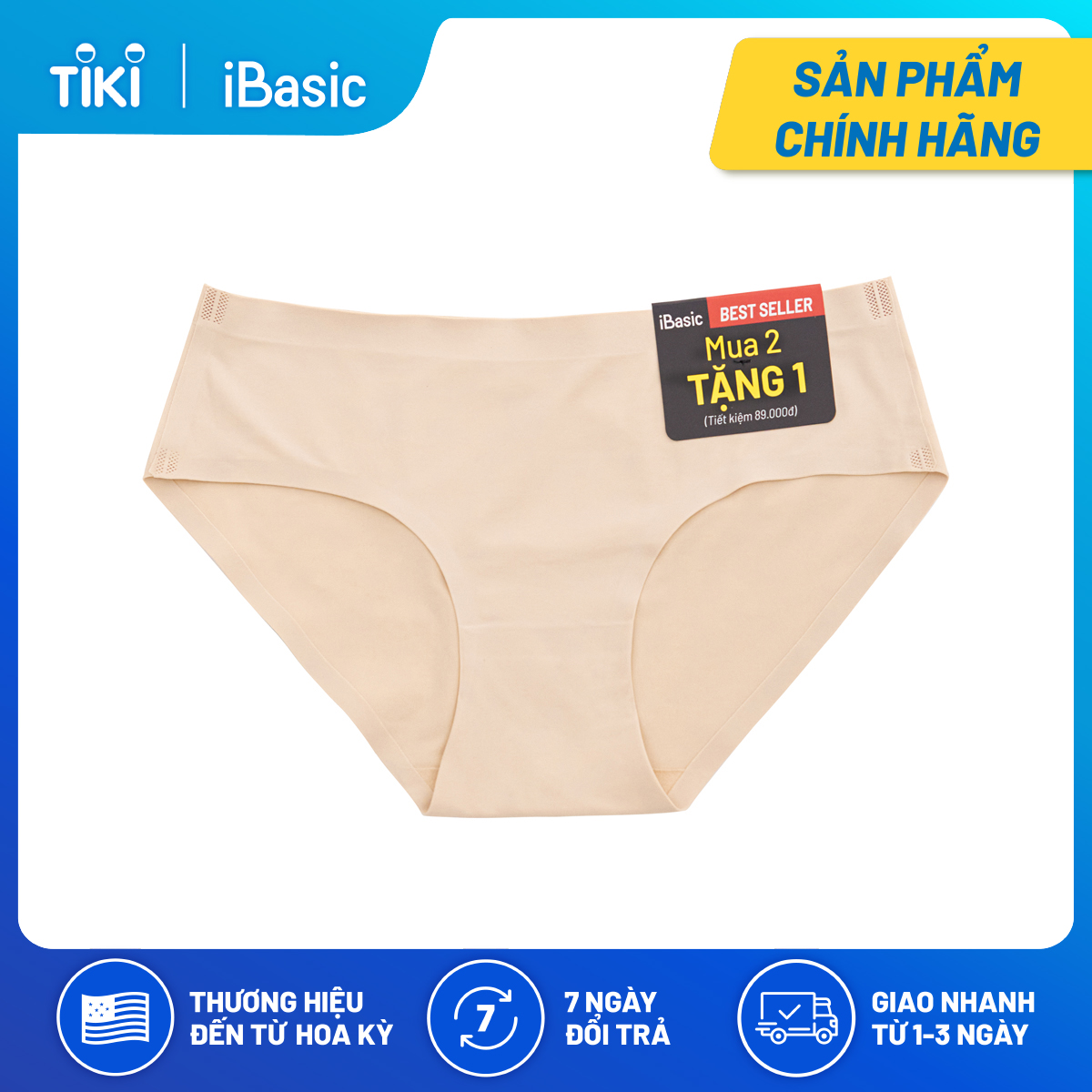Pack 3 quần lót nữ không đường may iBasic V188