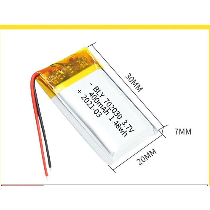 Pin Sạc Lithium Polymer 3.7V 400mah 702030 Cho tai nghe,loa Mp3 MP4 MP5 GPS PSP Bluetooth